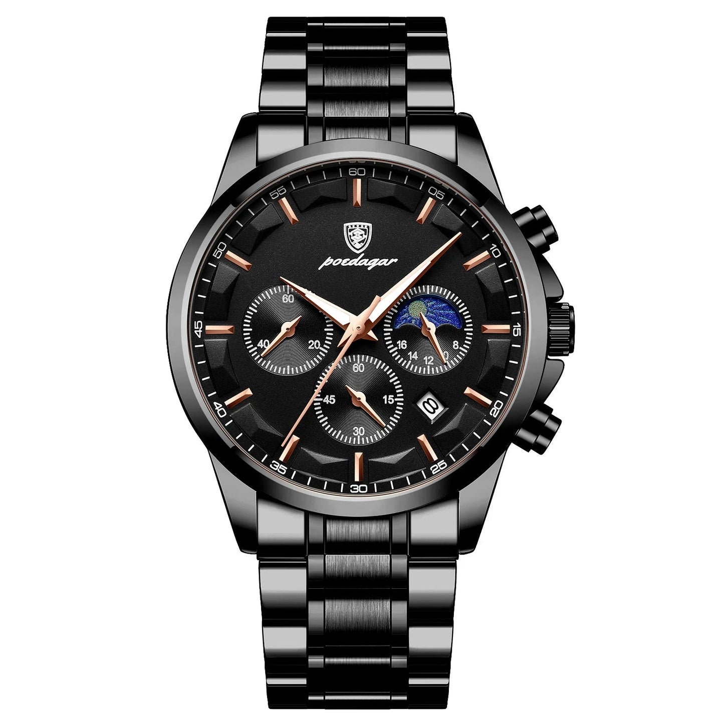 Luxury Man Wristwatch Chronograph Stainless Steel Men'S Watch Quartz Waterproof Luminous Fashion Watches for Men Reloj