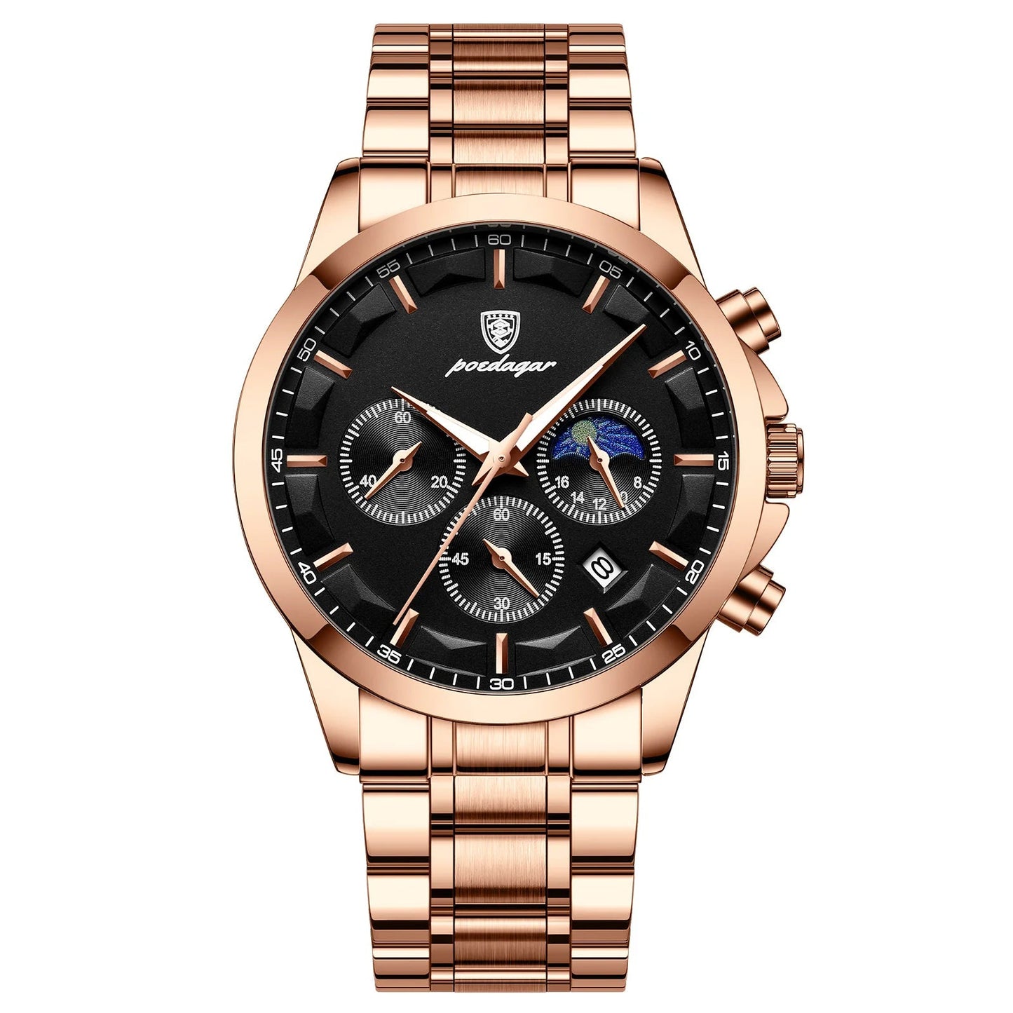 Luxury Man Wristwatch Chronograph Stainless Steel Men'S Watch Quartz Waterproof Luminous Fashion Watches for Men Reloj