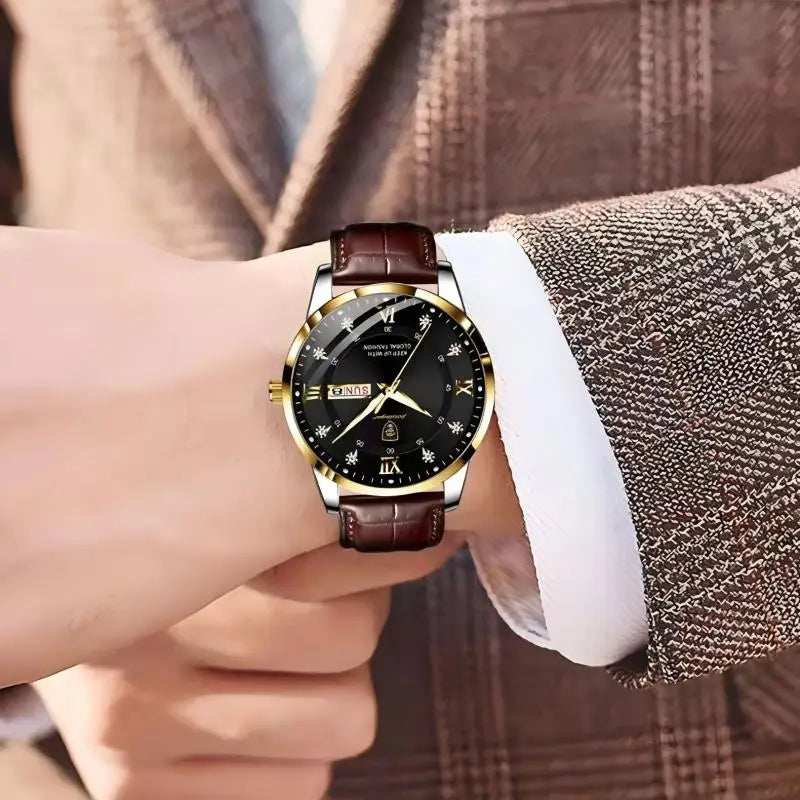 Luxury Brand Men Watches Waterproof Luminous Leather Quartz Man Wristwatch Casual Sports Military Watch for Men Relogio