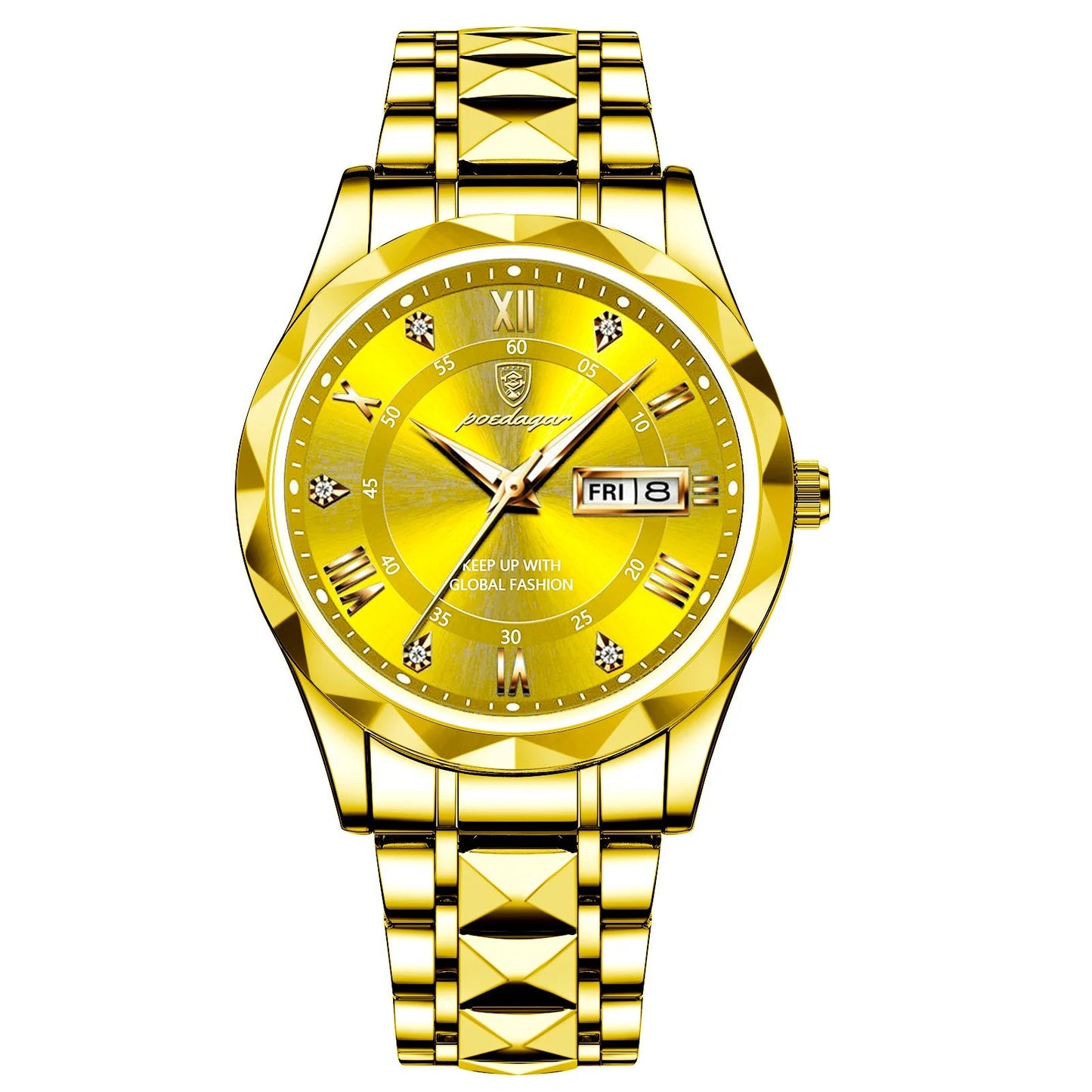 Top Brand Luxury Men'S Watches Waterproof Luminous Calendar Week Watch for Man Casual Stainless Steel Quartz Men Watch