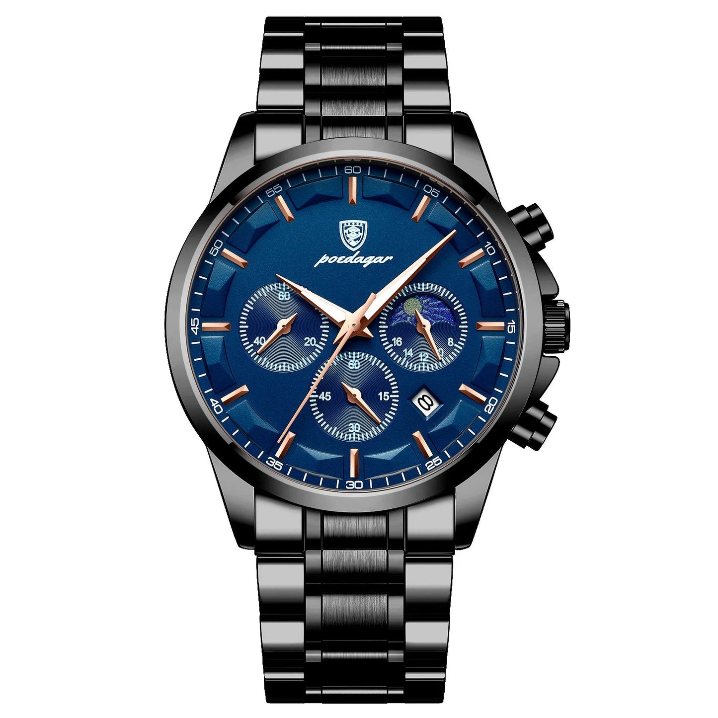 Luxury Man Wristwatch Chronograph Stainless Steel Men'S Watch Quartz Waterproof Luminous Fashion Watches for Men Reloj