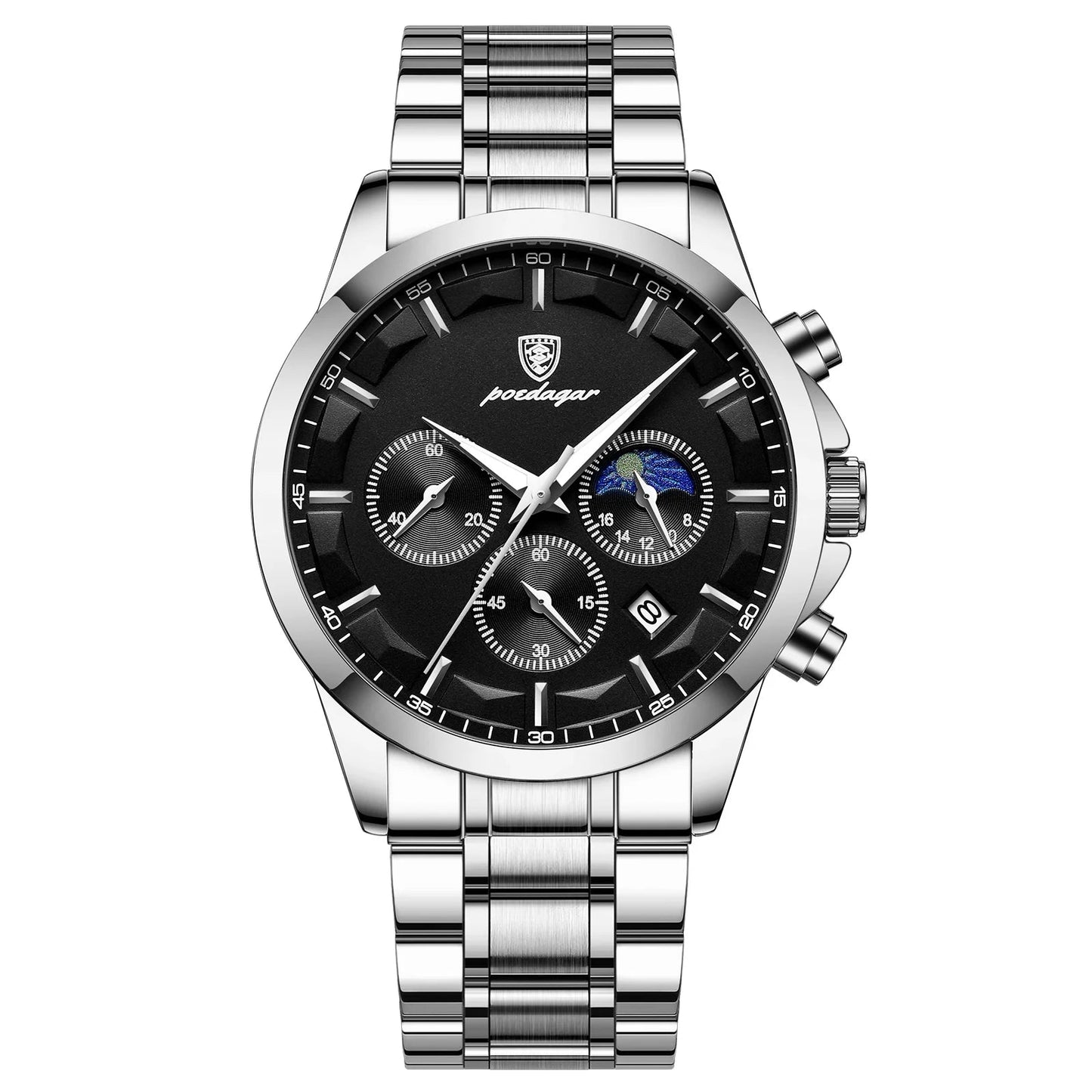 Luxury Man Wristwatch Chronograph Stainless Steel Men'S Watch Quartz Waterproof Luminous Fashion Watches for Men Reloj