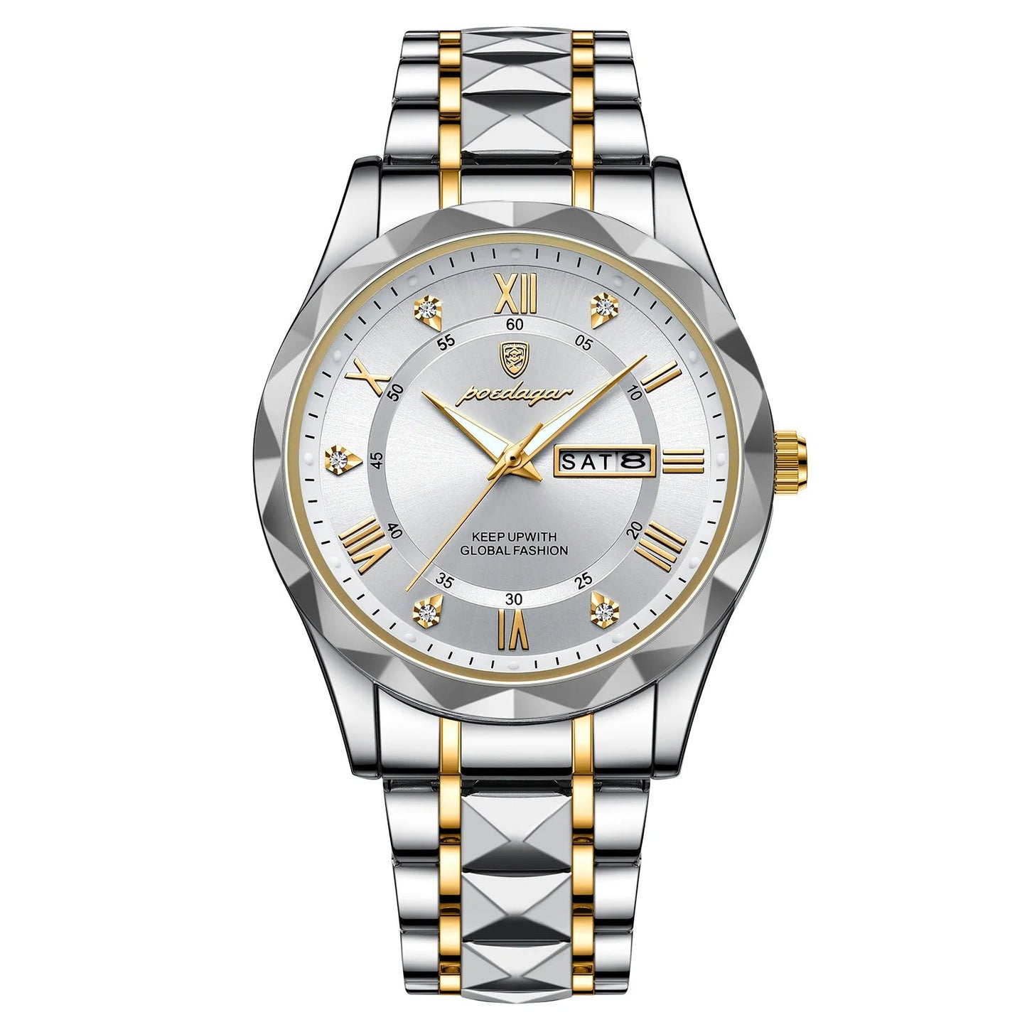Top Brand Luxury Men'S Watches Waterproof Luminous Calendar Week Watch for Man Casual Stainless Steel Quartz Men Watch