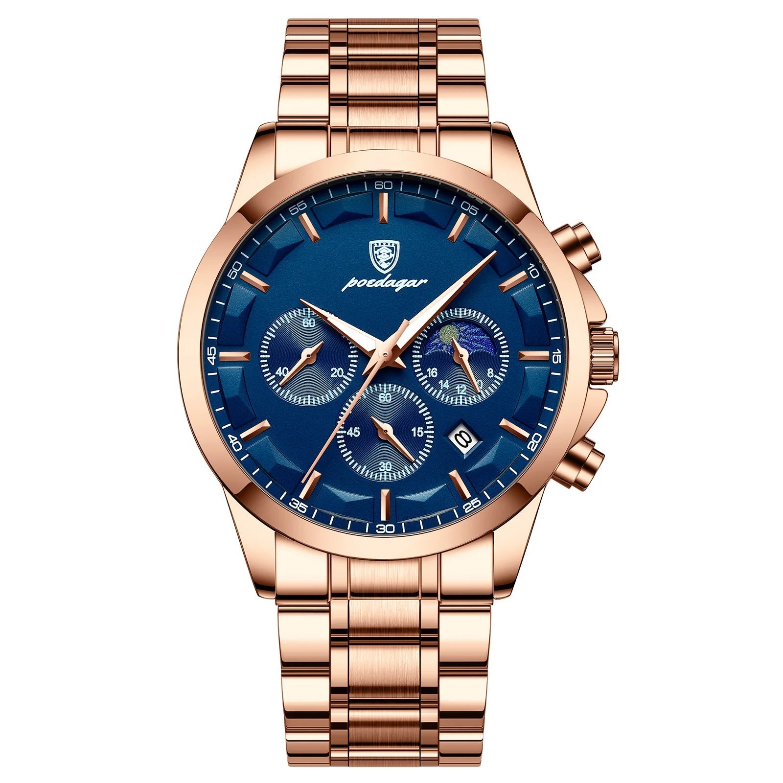 Luxury Man Wristwatch Chronograph Stainless Steel Men'S Watch Quartz Waterproof Luminous Fashion Watches for Men Reloj