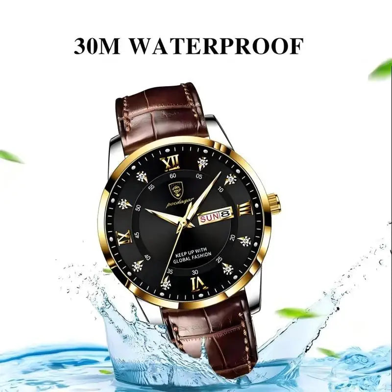 Luxury Brand Men Watches Waterproof Luminous Leather Quartz Man Wristwatch Casual Sports Military Watch for Men Relogio