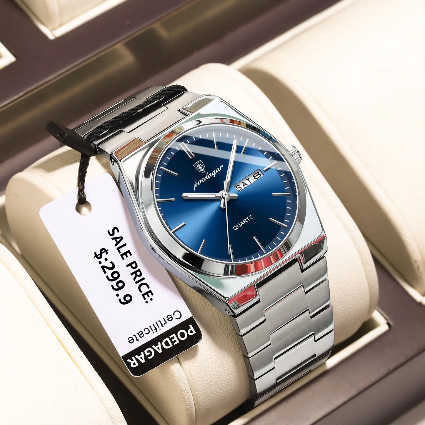 Luxury Watches for Men Stainless Steel Waterproof Luminous Man Watch Date Week Fashion Casual Men'S Quartz Watch Reloj