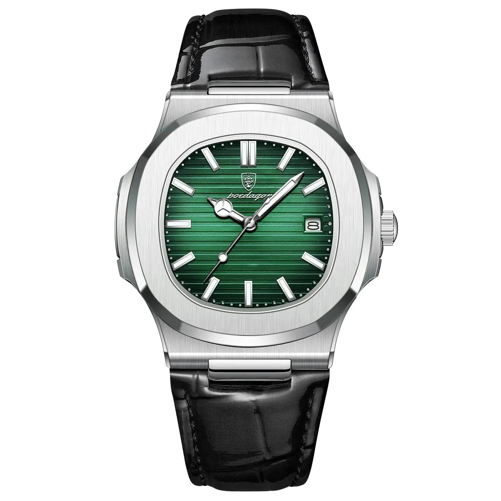 Top Luxury Square Man Watch Date Waterproof Luminous Men Wristwatch High Quality Leather Men'S Quartz Watches+Box Reloj
