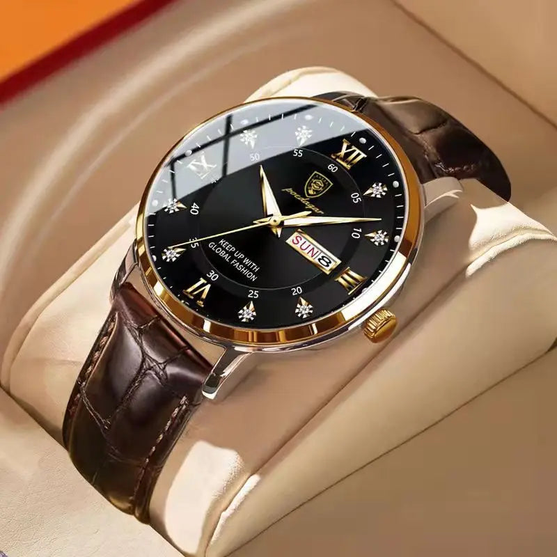 Luxury Brand Men Watches Waterproof Luminous Leather Quartz Man Wristwatch Casual Sports Military Watch for Men Relogio