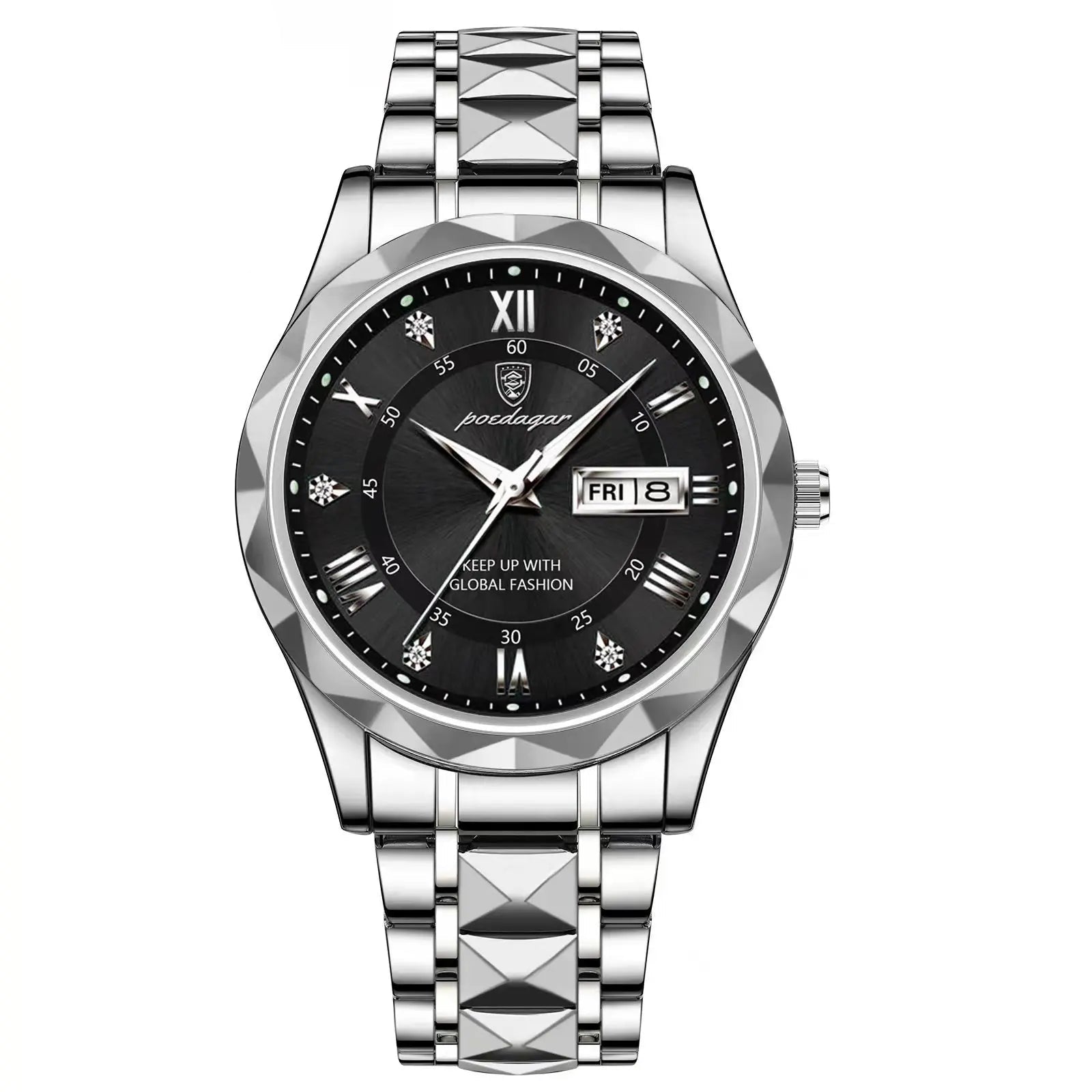Top Brand Luxury Men'S Watches Waterproof Luminous Calendar Week Watch for Man Casual Stainless Steel Quartz Men Watch
