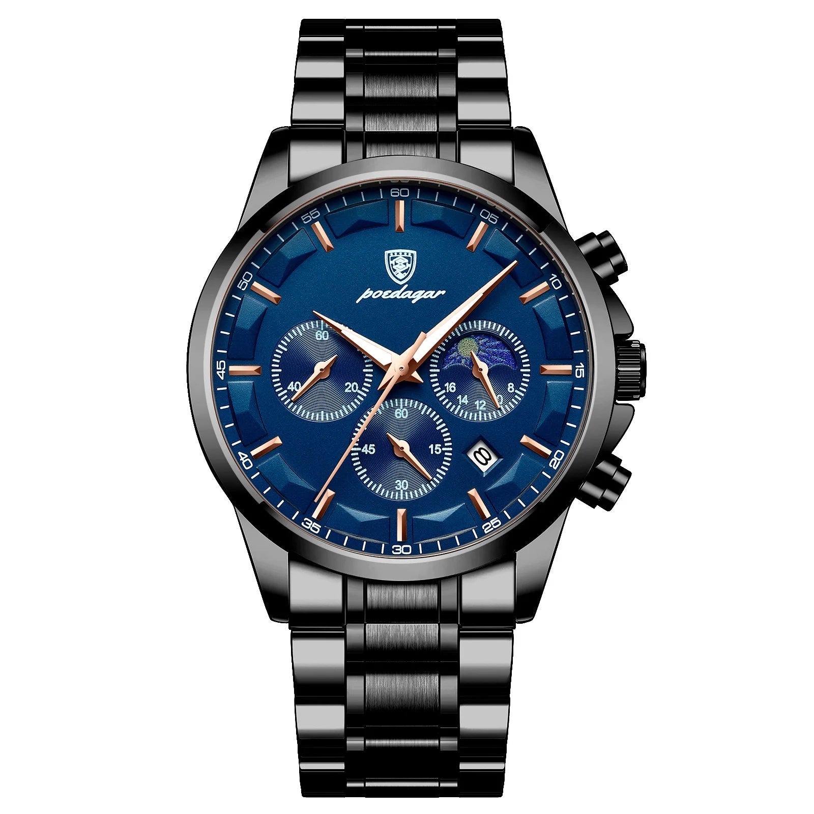Luxury Man Wristwatch Chronograph Stainless Steel Men'S Watch Quartz Waterproof Luminous Fashion Watches for Men Reloj