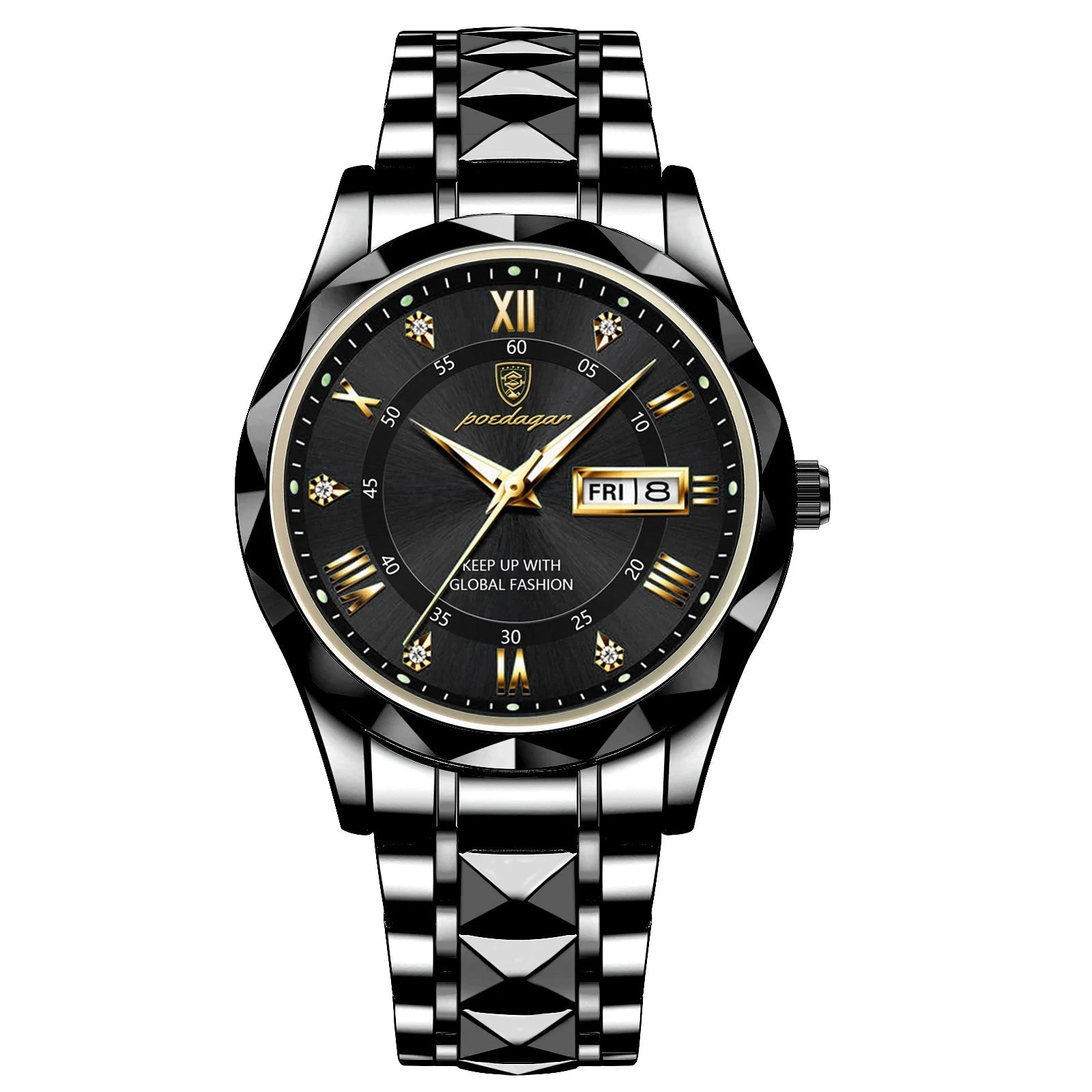 Top Brand Luxury Men'S Watches Waterproof Luminous Calendar Week Watch for Man Casual Stainless Steel Quartz Men Watch