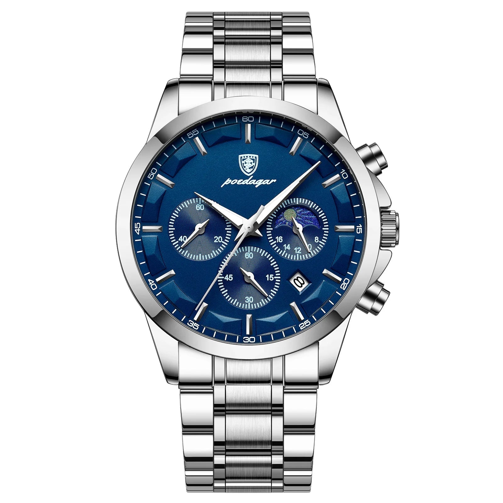 Luxury Man Wristwatch Chronograph Stainless Steel Men'S Watch Quartz Waterproof Luminous Fashion Watches for Men Reloj